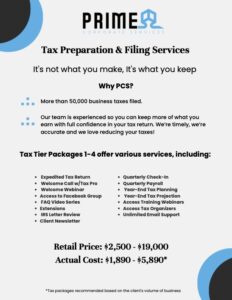 PRIME Tax Preparation & Filing Services